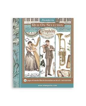 Stamperia Symphony Rub-On 20,5x23cm Assortment (6pcs) by Sara Alcobendas (DFLRBXG09)