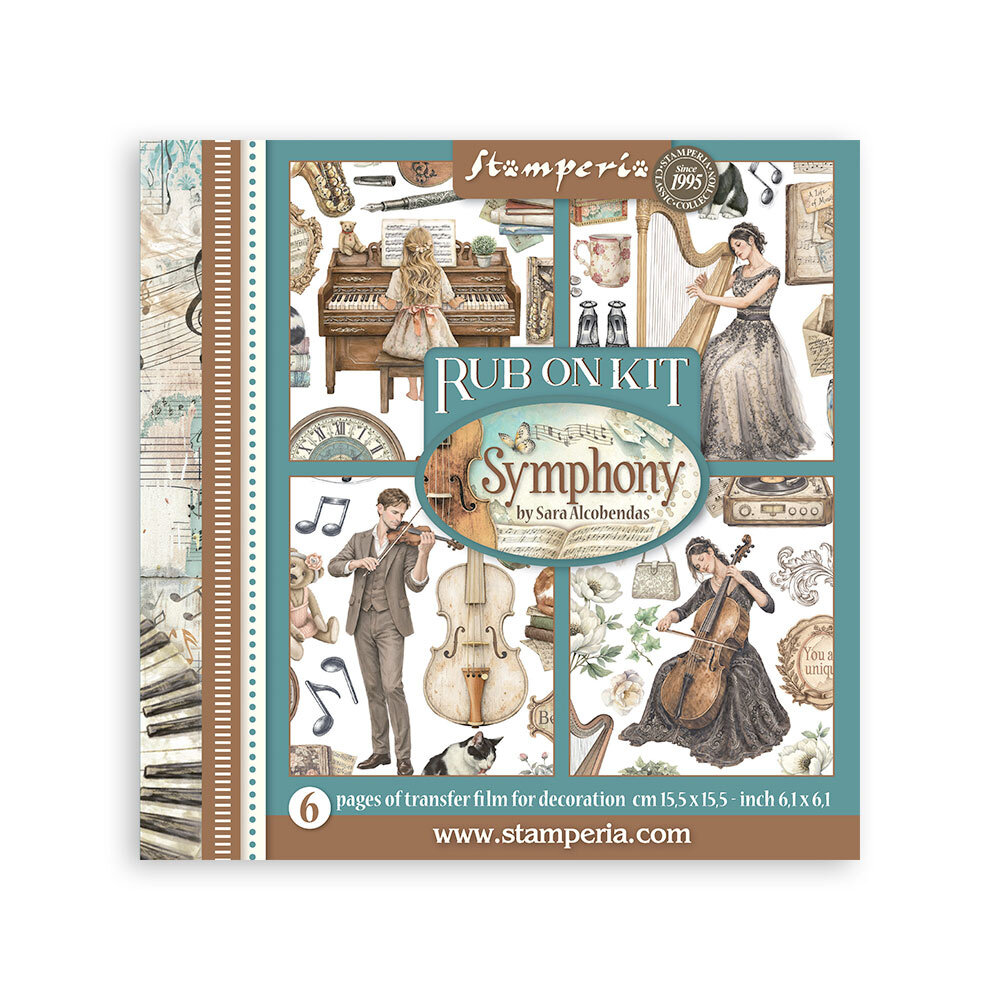 Stamperia Symphony Rub-On 15,5x15,5cm Assortment (6pcs) by Sara Alcobendas (DFLRBX16) Stamperia Symphony Rub-On 15,5x15,5cm Assortment (6pcs) by Sara Alcobendas (DFLRBX16)