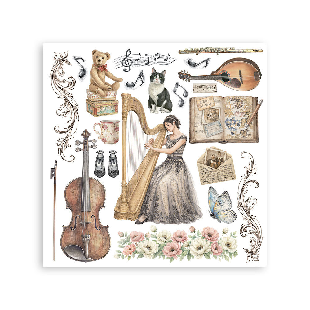Stamperia Symphony Rub-On 15,5x15,5cm Assortment (6pcs) by Sara Alcobendas (DFLRBX16) Stamperia Symphony Rub-On 15,5x15,5cm Assortment (6pcs) by Sara Alcobendas (DFLRBX16)