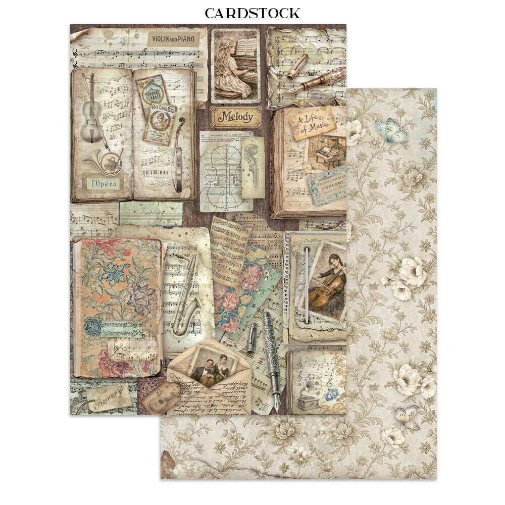 Stamperia Symphony Junk Journal Stickers, Backgrounds, Cut-Outs by Sara Alcobendas (SBJK24) Stamperia Symphony Junk Journal Stickers, Backgrounds, Cut-Outs by Sara Alcobendas (SBJK24)