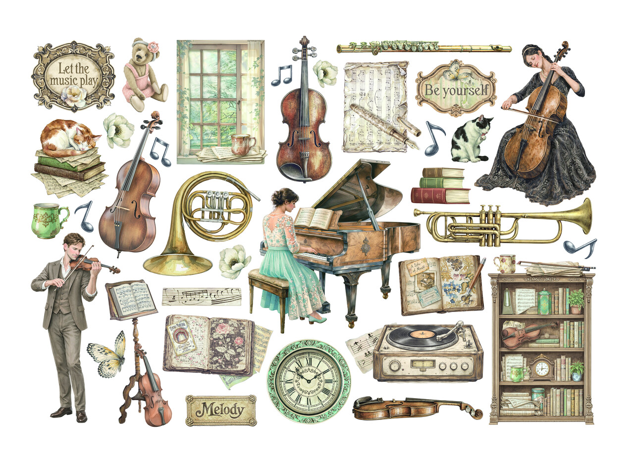 Stamperia Symphony Ephemera by Sara Alcobendas (DFLCT84) Stamperia Symphony Ephemera by Sara Alcobendas (DFLCT84)