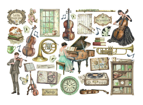 Stamperia Symphony Ephemera by Sara Alcobendas (DFLCT84) Stamperia Symphony Ephemera by Sara Alcobendas (DFLCT84)