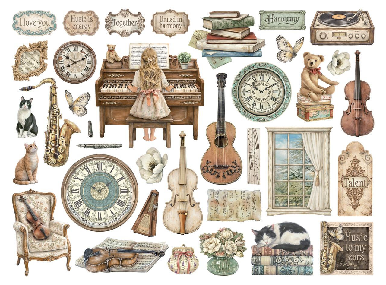 Stamperia Symphony Die Cuts Assorted by Sara Alcobendas (DFLDC136) Stamperia Symphony Die Cuts Assorted by Sara Alcobendas (DFLDC136)