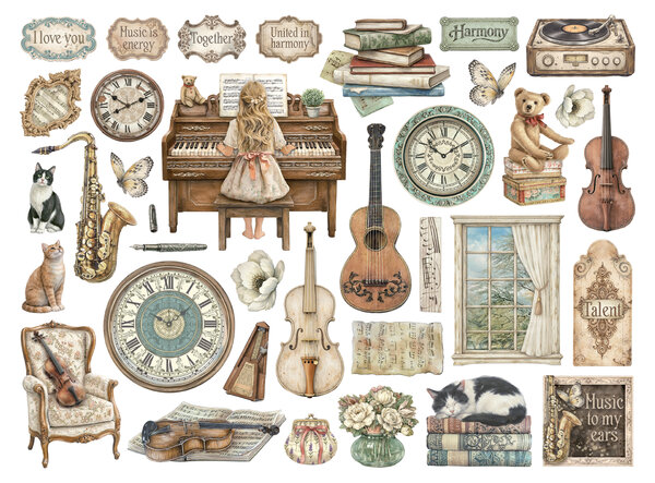 Stamperia Symphony Die Cuts Assorted by Sara Alcobendas (DFLDC136) Stamperia Symphony Die Cuts Assorted by Sara Alcobendas (DFLDC136)