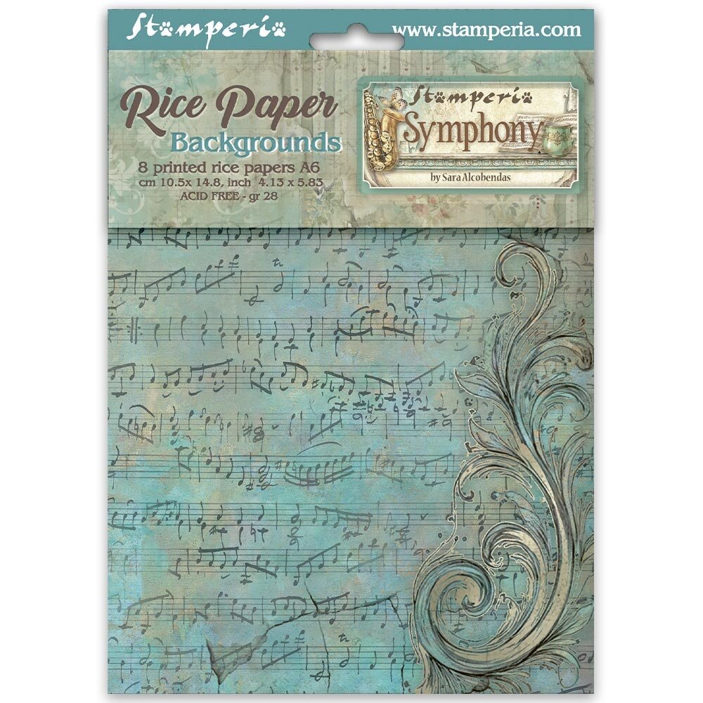 Stamperia Symphony A6 Rice Paper Backgrounds Selection (8pcs) by Sara Alcobendas (DFSAK6055) Stamperia Symphony A6 Rice Paper Backgrounds Selection (8pcs) by Sara Alcobendas (DFSAK6055)