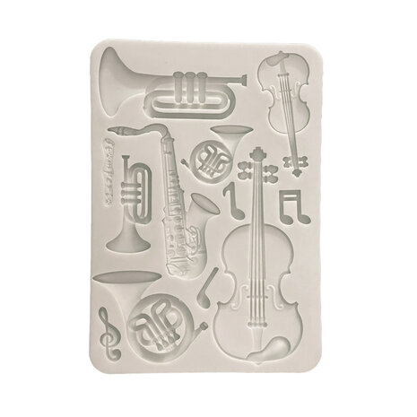 Stamperia Symphony A4 Silicon Mould Musical Instruments by Sara Alcobendas (KACMA615)