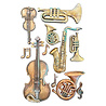 Stamperia Symphony A4 Silicon Mould Musical Instruments by Sara Alcobendas (KACMA615)