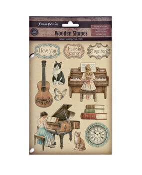 Stamperia Symphony A5 Colored Wooden Shapes by Sara Alcobendas (KLSP202)