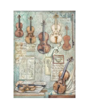 Stamperia Symphony A4 Rice Paper Violins (6pcs) by Sara Alcobendas (DFSA41124)
