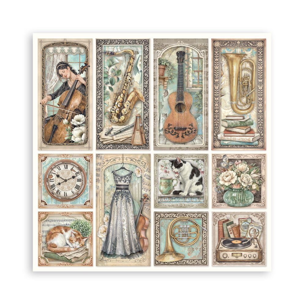 Stamperia Symphony 12x12 Inch Paper Pack (Single Face) by Sara Alcobendas (SBBXLB38) Stamperia Symphony 12x12 Inch Paper Pack (Single Face) by Sara Alcobendas (SBBXLB38)