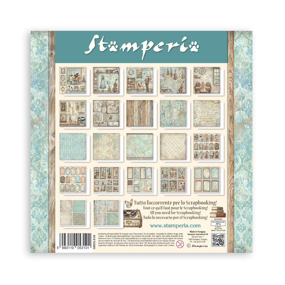 Stamperia Symphony 12x12 Inch Paper Pack (Single Face) by Sara Alcobendas (SBBXLB38) Stamperia Symphony 12x12 Inch Paper Pack (Single Face) by Sara Alcobendas (SBBXLB38)