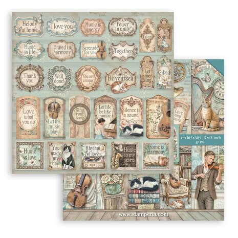 Stamperia Symphony 12x12 Inch Paper Pack by Sara Alcobendas (SBBL188) Stamperia Symphony 12x12 Inch Paper Pack by Sara Alcobendas (SBBL188)