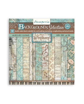 Stamperia Symphony 8x8 Inch Paper Pack Maxi Background Selection by Sara Alcobendas (SBBS145)