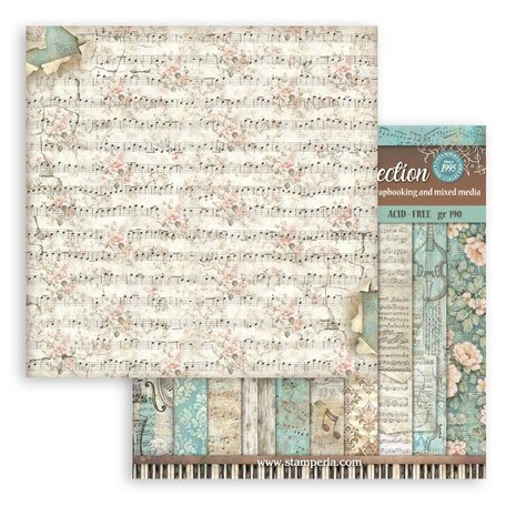 Stamperia Symphony 8x8 Inch Paper Pack Maxi Background Selection by Sara Alcobendas (SBBS145)