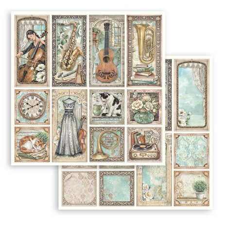 Stamperia Symphony 8x8 Inch Paper Pack by Sara Alcobendas (SBBS144) Stamperia Symphony 8x8 Inch Paper Pack by Sara Alcobendas (SBBS144)
