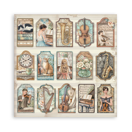 Stamperia Symphony 8x8 Inch Paper Pack (Single Face) by Sara Alcobendas (SBBSXB26) Stamperia Symphony 8x8 Inch Paper Pack (Single Face) by Sara Alcobendas (SBBSXB26)