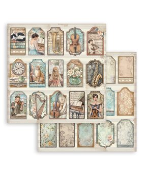 Stamperia Symphony 12x12 Inch Paper Sheet Tags (10pcs) by Sara Alcobendas (SBB1154) Stamperia Symphony 12x12 Inch Paper Sheet Tags (10pcs) by Sara Alcobendas (SBB1154)