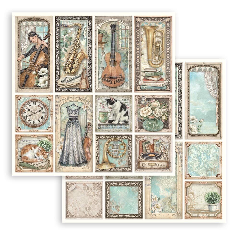 Stamperia Symphony 12x12 Inch Paper Sheet Mixed Cards (10pcs) by Sara Alcobendas (SBB1153) Stamperia Symphony 12x12 Inch Paper Sheet Mixed Cards (10pcs) by Sara Alcobendas (SBB1153)