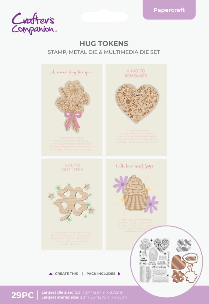 Crafter's Companion Hug Tokens Stamp & Metal Dies Hug Tokens (CC-STD-HUG-TOK) Crafter's Companion Hug Tokens Stamp & Metal Dies Hug Tokens (CC-STD-HUG-TOK)