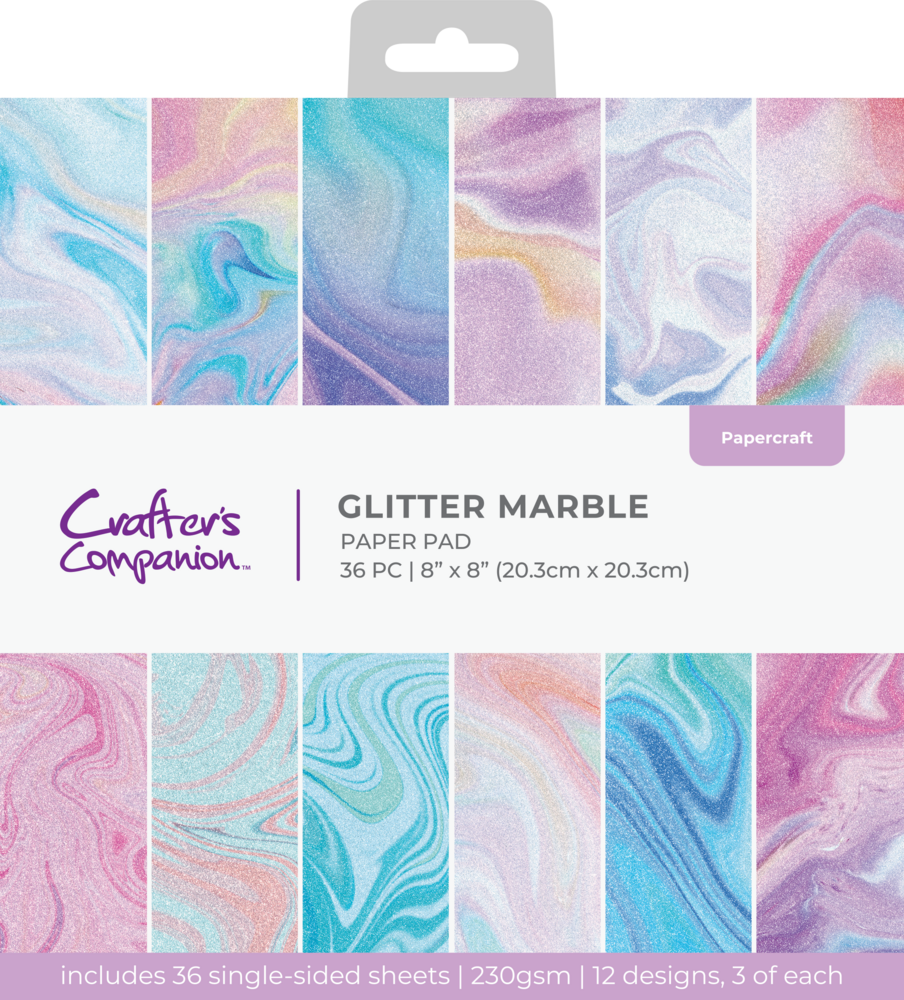 Crafter's Companion Glitter Marble 8x8 Inch Paper Pad (CC-PAD8-GLMA) Crafter's Companion Glitter Marble 8x8 Inch Paper Pad (CC-PAD8-GLMA)