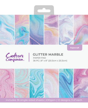 Crafter's Companion Glitter Marble 8x8 Inch Paper Pad (CC-PAD8-GLMA)