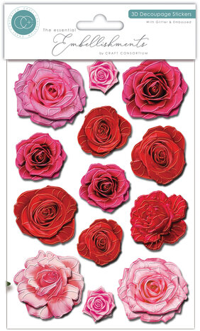 Craft Consortium 3D Decoupage Stickers Flowers (CESTK005) Craft Consortium 3D Decoupage Stickers Flowers (CESTK005)