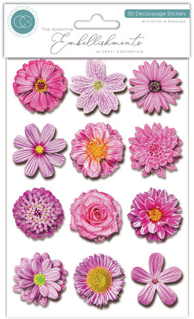 Craft Consortium 3D Decoupage Stickers Flowers (CESTK003) Craft Consortium 3D Decoupage Stickers Flowers (CESTK003)