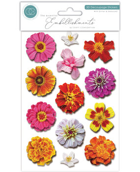 Craft Consortium 3D Decoupage Stickers Flowers (CESTK002)