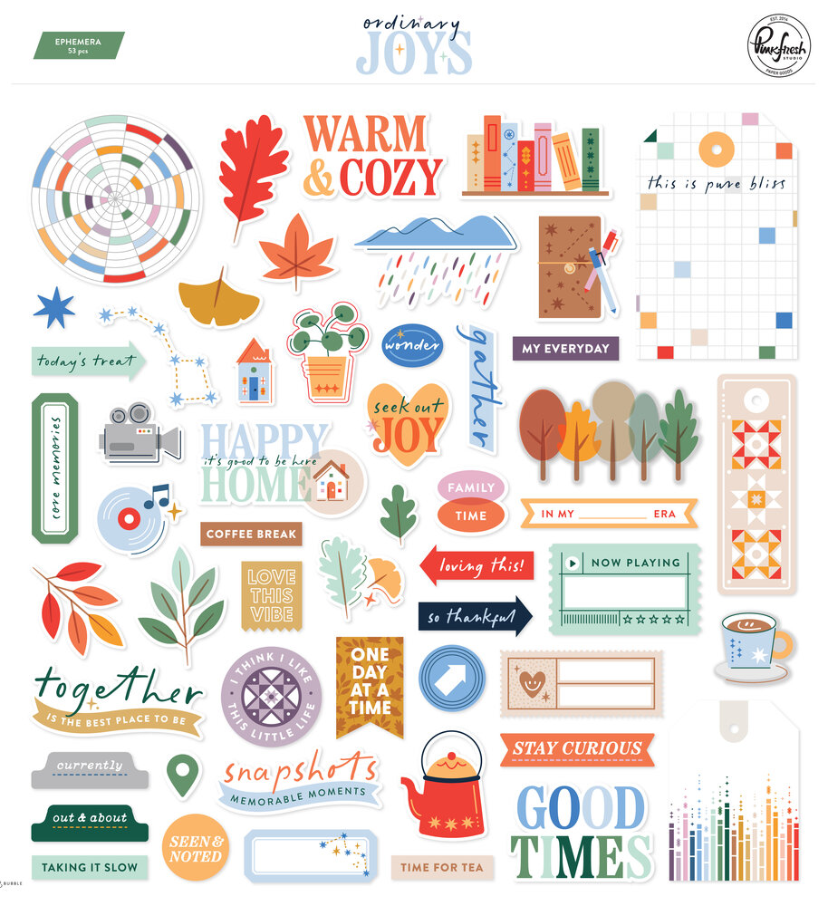 Pinkfresh Studio Ordinary Joys Ephemera (53pcs) by Geralyn Sy (302426) Pinkfresh Studio Ordinary Joys Ephemera (53pcs) by Geralyn Sy (302426)