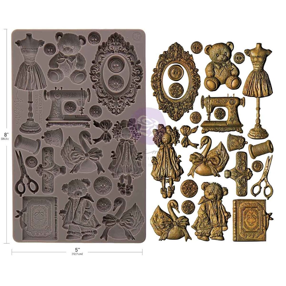 Prima Marketing Buttons & Keepsakes 5x8 Inch Decor Moulds by Frank Garcia (982430) Prima Marketing Buttons & Keepsakes 5x8 Inch Decor Moulds by Frank Garcia (982430)