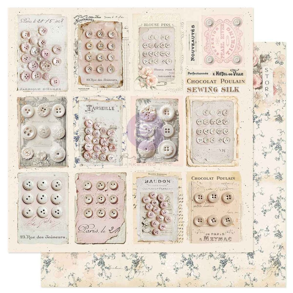 Prima Marketing Buttons & Keepsakes 6x6 Inch Paper Pad by Frank Garcia (982379) Prima Marketing Buttons & Keepsakes 6x6 Inch Paper Pad by Frank Garcia (982379)