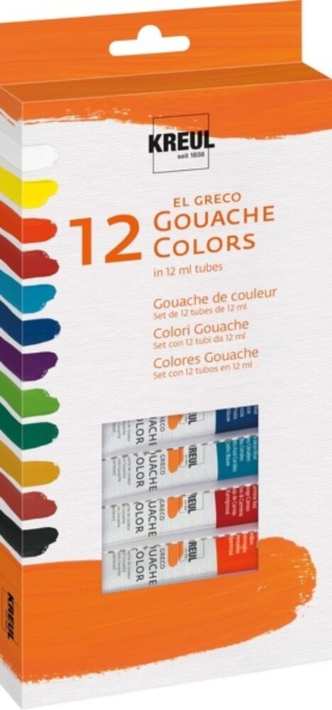 Kreul KREUL El Greco Gouache Colors 12 ml (12pcs) (26250) Kreul KREUL El Greco Gouache Colors 12 ml (12pcs) (26250)
