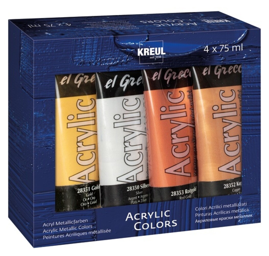 Kreul KREUL El Greco Acrylic Metallic Colors 75 ml (4pcs) (28270) Kreul KREUL El Greco Acrylic Metallic Colors 75 ml (4pcs) (28270)