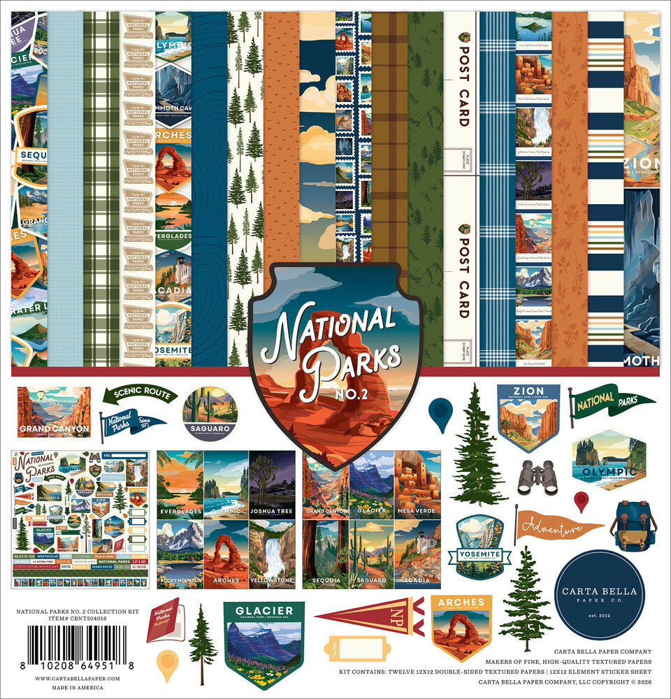 Carta Bella National Parks No. 2 12x12 Inch Collection Kit (CBNT504016) Carta Bella National Parks No. 2 12x12 Inch Collection Kit (CBNT504016)