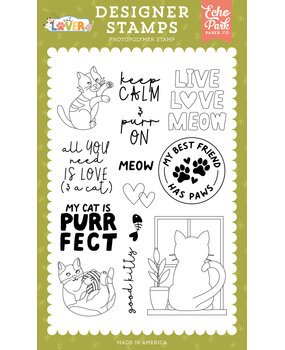 Echo Park Cat Lover Designer Stamps Live Love Meow (CL506041)