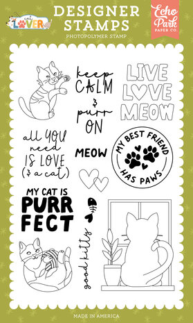 Echo Park Cat Lover Designer Stamps Live Love Meow (CL506041) Echo Park Cat Lover Designer Stamps Live Love Meow (CL506041)