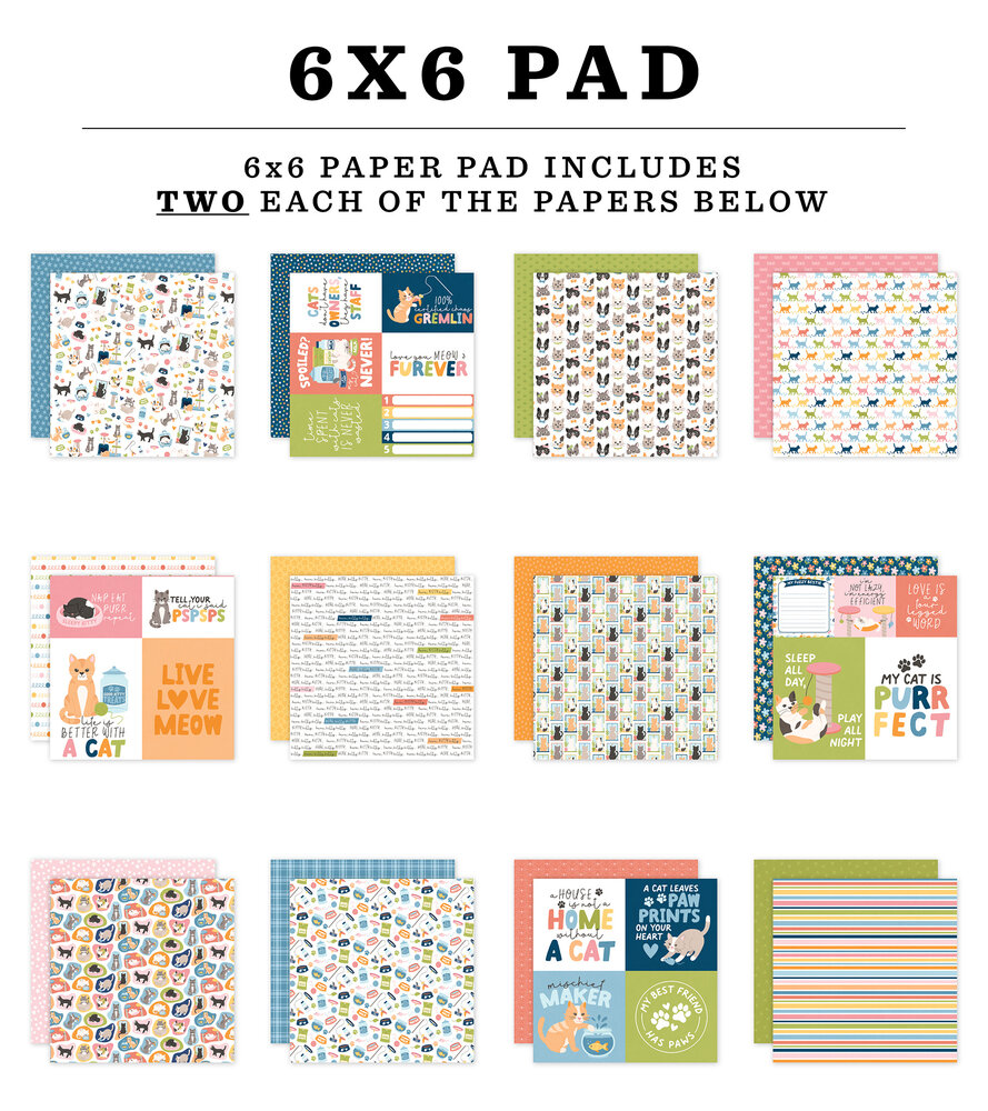 Echo Park Cat Lover 6x6 Inch Paper Pad (CL506023) Echo Park Cat Lover 6x6 Inch Paper Pad (CL506023)