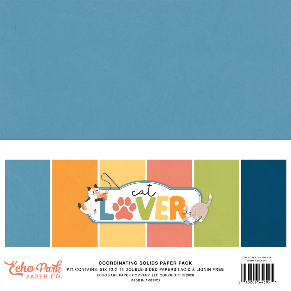 Echo Park Cat Lover 12x12 Inch Coordination Solids Paper Pack (CL506015) Echo Park Cat Lover 12x12 Inch Coordination Solids Paper Pack (CL506015)
