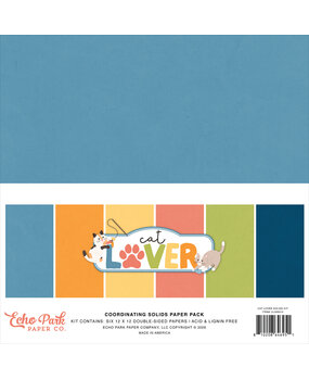 Echo Park Cat Lover 12x12 Inch Coordination Solids Paper Pack (CL506015)