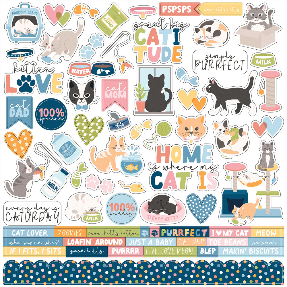 Echo Park Cat Lover Element Sticker (CL506014)