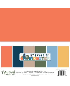 Echo Park My Favorite Monster 12x12 Inch Coordination Solids Paper Pack (MFM499015)