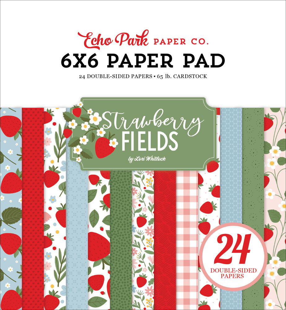 Echo Park Strawberry Fields 6x6 Inch Paper Pad by Lori Whitlock (SF503023) Echo Park Strawberry Fields 6x6 Inch Paper Pad by Lori Whitlock (SF503023)
