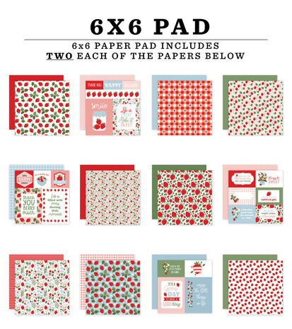 Echo Park Strawberry Fields 6x6 Inch Paper Pad by Lori Whitlock (SF503023) Echo Park Strawberry Fields 6x6 Inch Paper Pad by Lori Whitlock (SF503023)