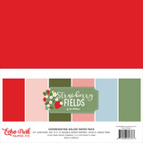 Echo Park Strawberry Fields 12x12 Inch Coordination Solids Paper Pack by Lori Whitlock (SF503015)