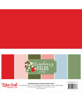 Echo Park Strawberry Fields 12x12 Inch Coordination Solids Paper Pack by Lori Whitlock (SF503015)