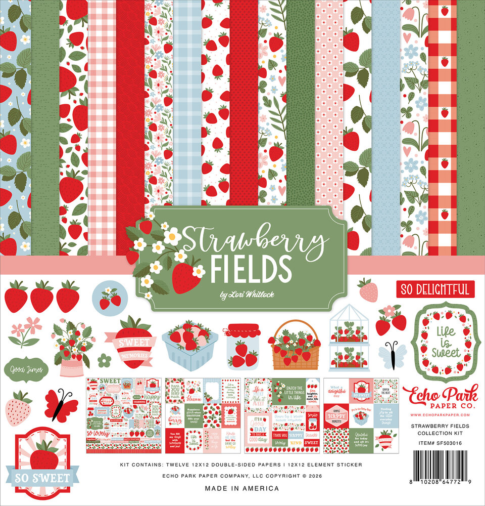 Echo Park Strawberry Fields 12x12 Inch Collection Kit by Lori Whitlock (SF503016) Echo Park Strawberry Fields 12x12 Inch Collection Kit by Lori Whitlock (SF503016)