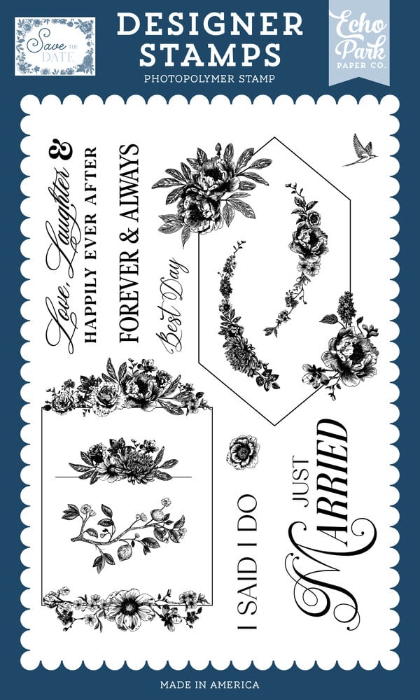 Echo Park Save The Date Designer Stamps I Said I Do (STD498047) Echo Park Save The Date Designer Stamps I Said I Do (STD498047)
