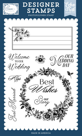 Echo Park Save The Date Designer Stamps Best Wishes Wedding (STD498045) Echo Park Save The Date Designer Stamps Best Wishes Wedding (STD498045)