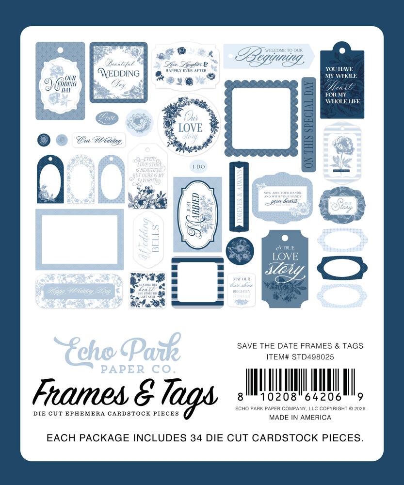 Echo Park Save The Date Frames & Tags (STD498025) Echo Park Save The Date Frames & Tags (STD498025)