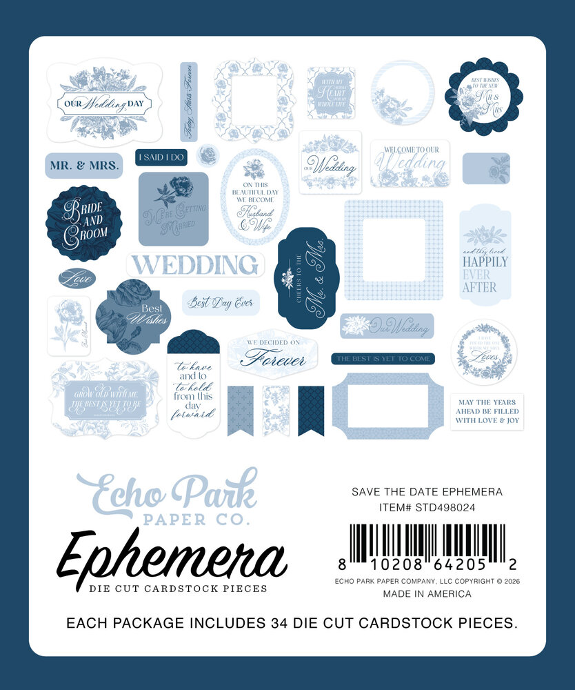 Echo Park Save The Date Ephemera (STD498024) Echo Park Save The Date Ephemera (STD498024)